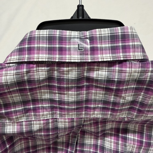 Uniqlo Mens Large Purple Plaid Button Down Shirt Cotton NWOT - Picture 4 of 14